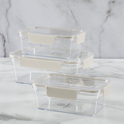 Martha Stewart Rectangular Plastic Storage Containers, Set of 3