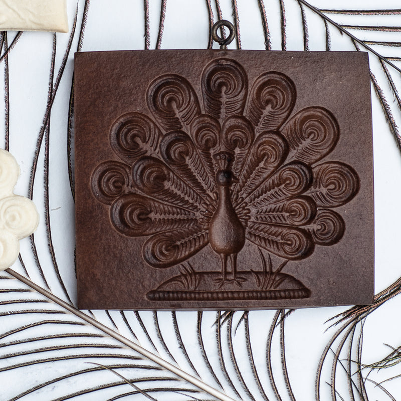 Proud Peacock Springerle Cookie Mold