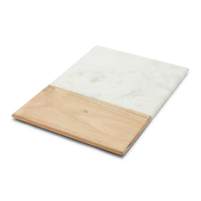 Sur La Table Rectangular Marble And Acacia Wood Serving Board