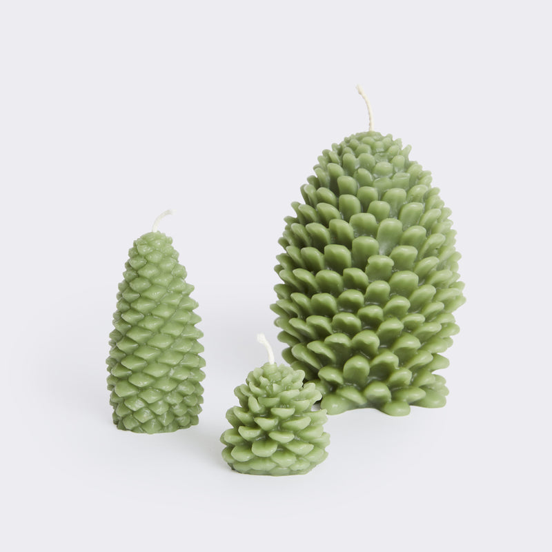 Mini Figural Pine Cone Candles, Set of 4