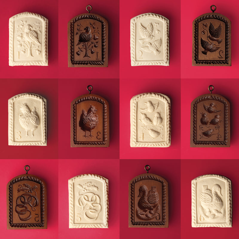 12 days of Christmas Springerle Cookie Molds, Set of 12