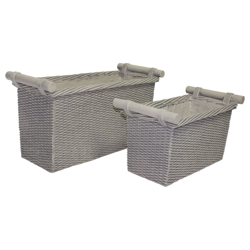 Martha Stewart Faux Wicker Trough Planter
