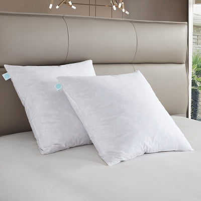 Firm 233-Thread Count Euro-Square Feather Pillow, 2 Pack