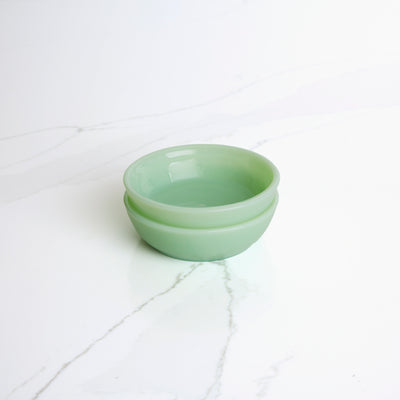 Small Jadeite Shallow Bowls, Set of 2