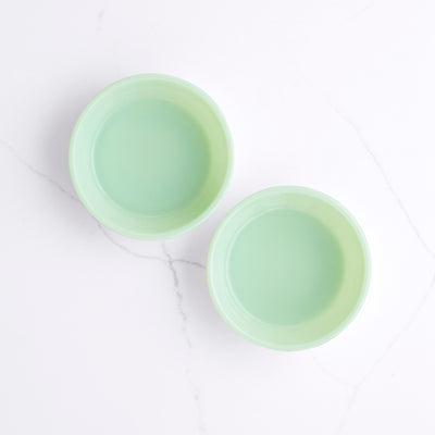 Small Jadeite Shallow Bowls, Set of 2