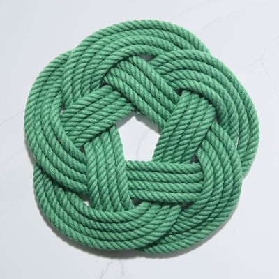 Sailor Knot Coaster Set, Green, 4"