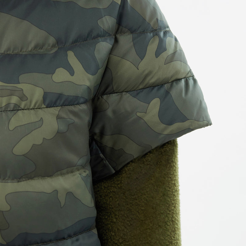 Short Sleeve Quilted Down Puffer Vest in Dark Camouflage
