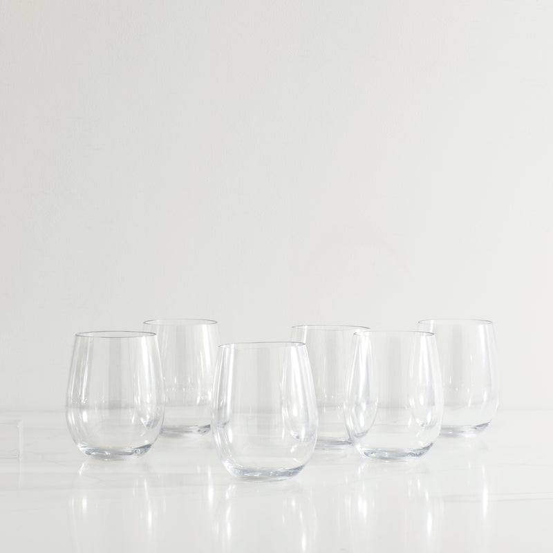 Montana Acrylic Stemless Wine Glasses, Set of 6