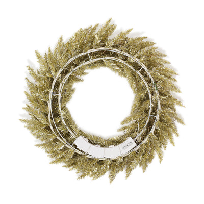 LED Pre-Lit Champagne Tinsel 30" Wreath