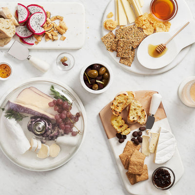 Sur La Table Marble And Wood 3-Piece Serving Set
